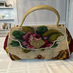 Vintage 1950's Koret floral carpetbag purse